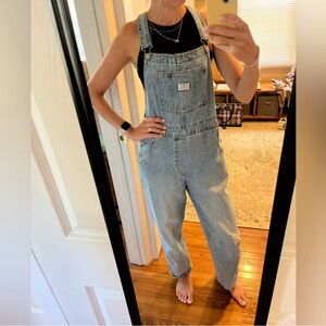 Levi’s vintage denim straight leg distressed overalls